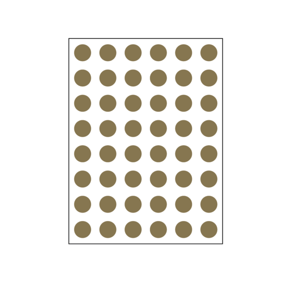 Nevs 1/4" Color Coding Dots Gold Sheet Form DOT-14M Gold